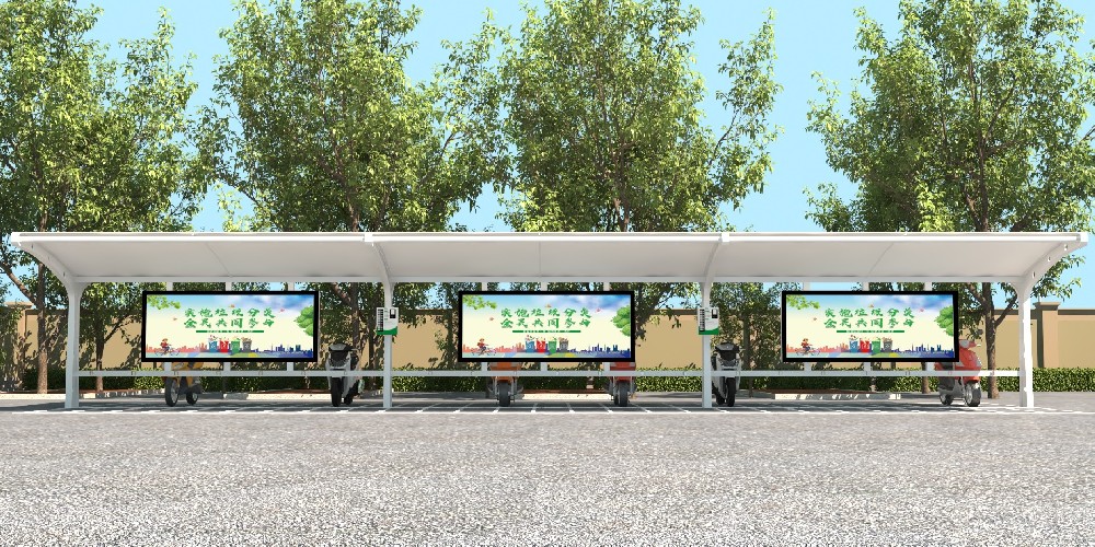 江苏膜结构电动车充电棚第1批次发货