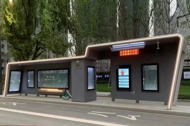 杭州智能公交站台安装实景