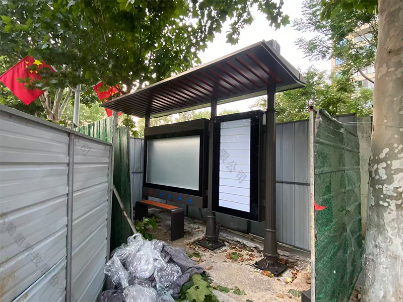 南京不锈钢候车亭安装实景