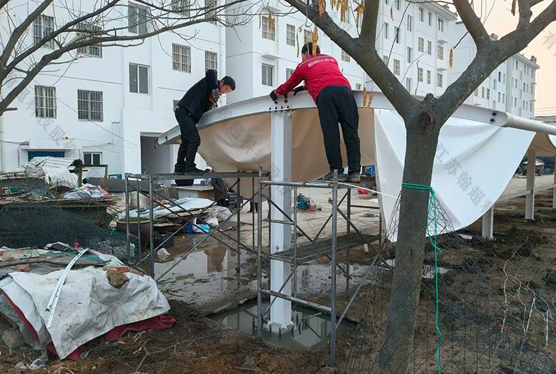 膜结构双面车棚