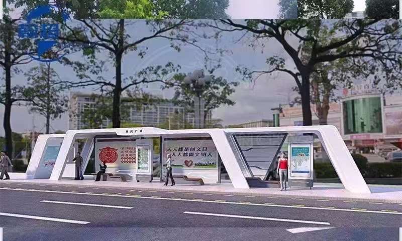 广东现代高档智能款候车亭第4批次发货